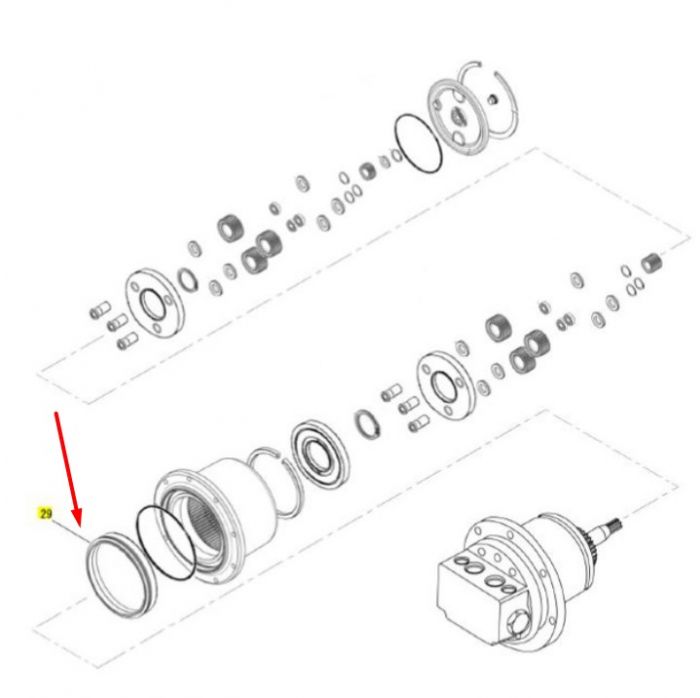 Сальник бортового редуктора 172A59-73320 Yanmar SV15, SV17, SV17E даукон, уплотнение