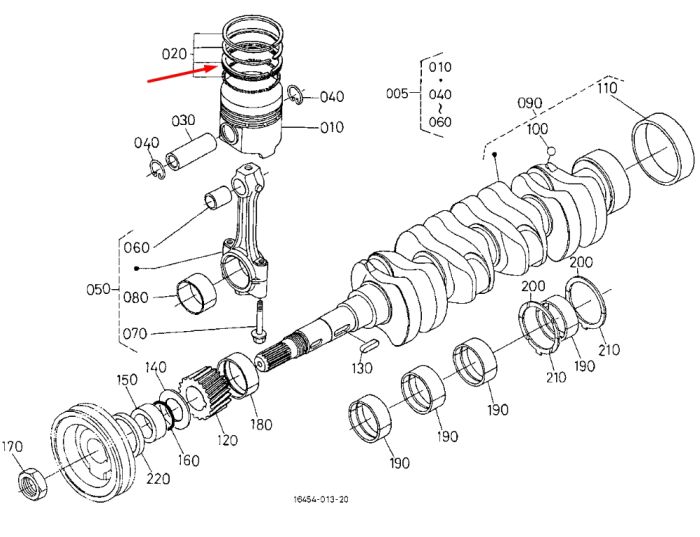 Kubota 17331-21050 Кольца поршневые для D1462, D1703, V2203