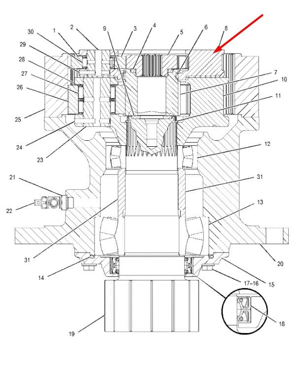 191-2578 Первая планетарная передача поворотного редуктора CAT 320D/323D