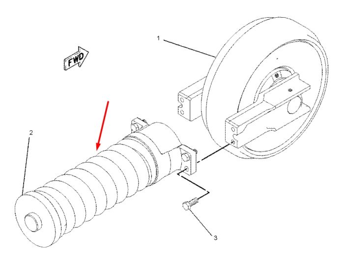 Caterpillar 1941242 Натяжитель гусеницы для 323D, 324D, 325D