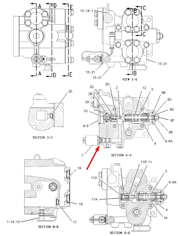 Caterpillar 1984607 Электромагнитный клапан 24V для D5, D6