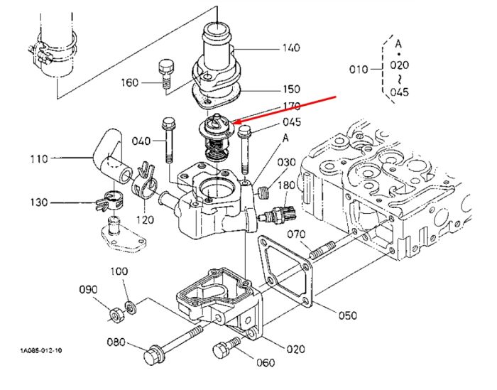 Kubota 1A021-73012 Термостат для V2203, V2403