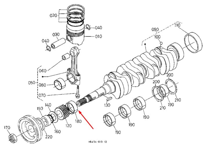 Kubota 1A091-23920 Вкладыш коренной 040 для V2003, V2203, V2403