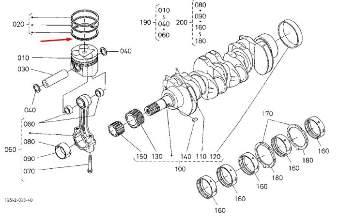Kubota 1C010-21050 Кольца поршневые для V3300