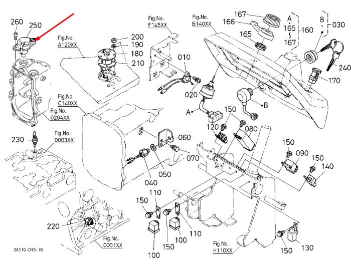Kubota 1C010-60010 Соленоид остановки (глушилка) для V3300