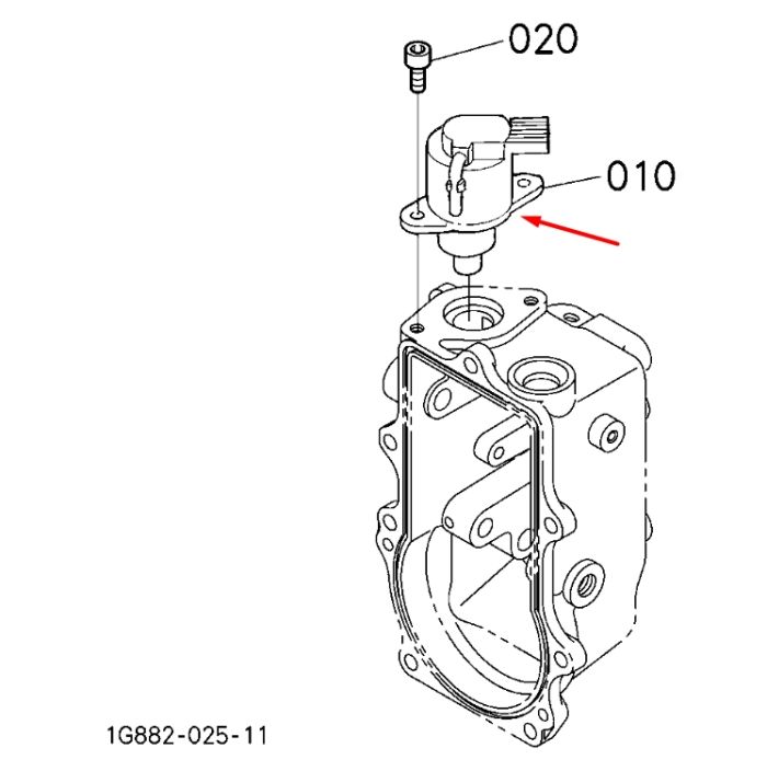 Kubota 1C010-60016 Соленоид остановки (глушилка) для V3300