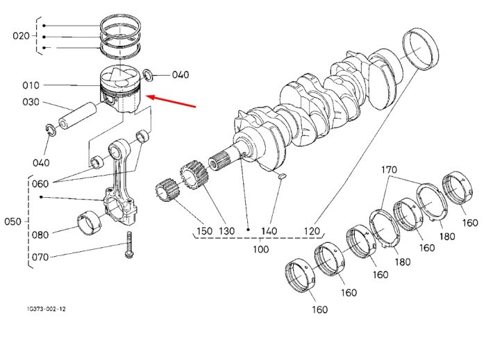 Kubota 1C011-21113 Поршень для двигателей V3300IDIT