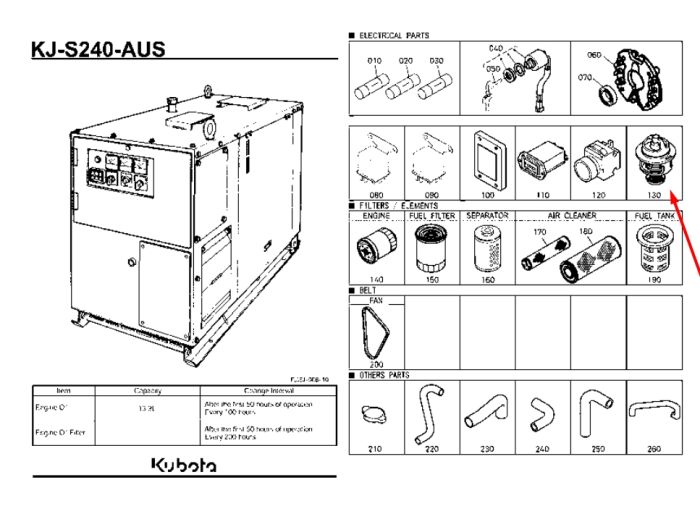Kubota 1C011-73010 Термостат для V3300, V3600
