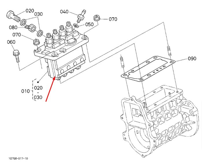 Kubota 1G777-51012 Топливный насос высокого давления для V3307