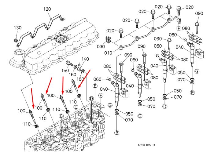 Kubota 1G777-65510 Свеча накала для V3300