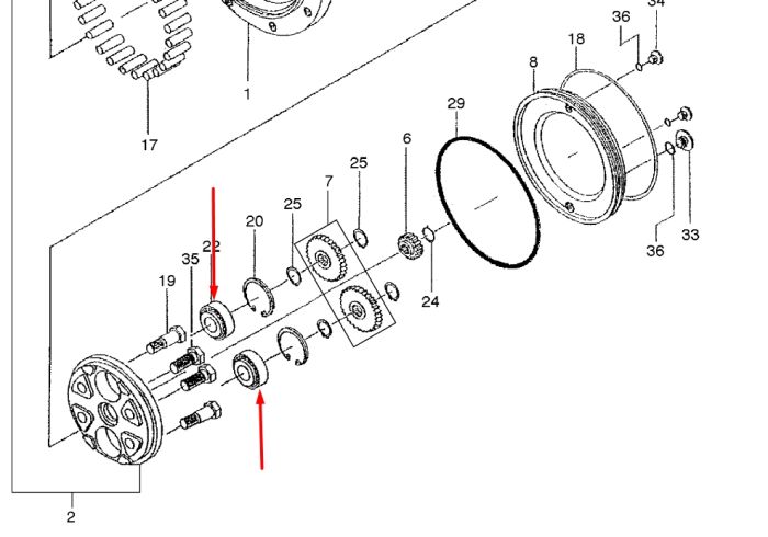 Шатунный конический роликоподшипник DOOSAN DX55 2.109-00330