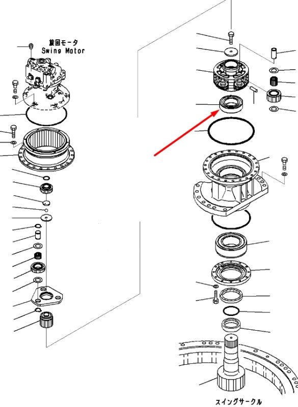 206-26-73150 Подшипник вала поворотного редуктора KOMATSU PC220
