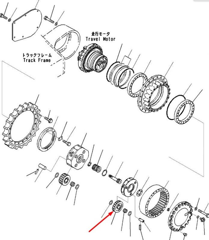 207-27-71121 Шестерня сателлит первой ступени редуктора KOMATSU PC300