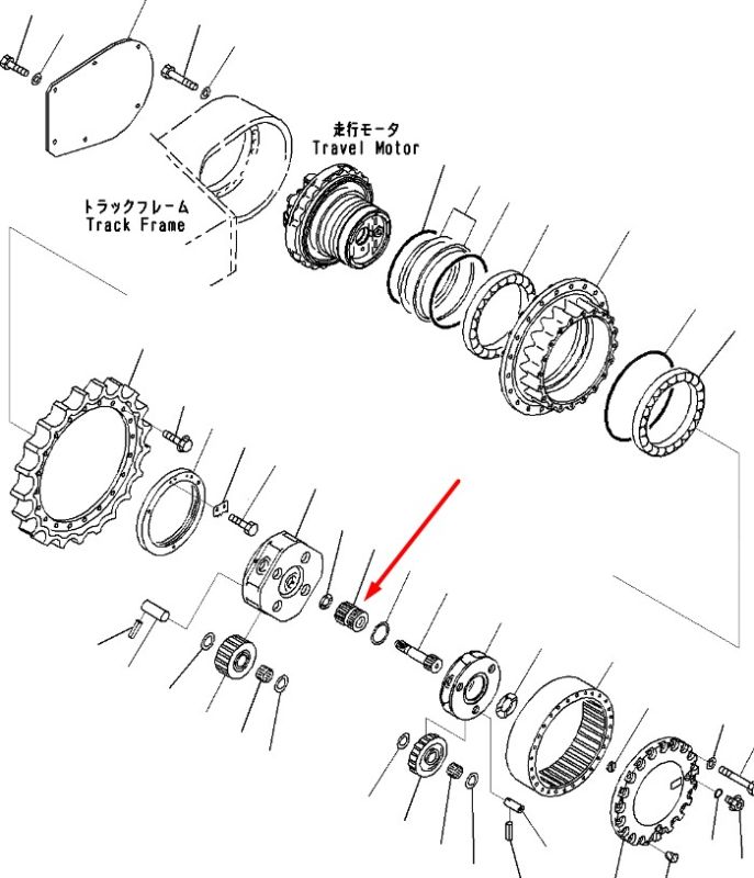 207-27-71130 Солнечная шестерня второй ступени редуктора KOMATSU PC300
