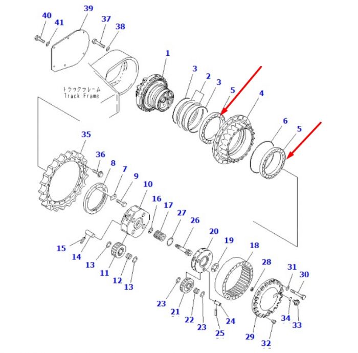 207-27-71330 Подшипник редуктора хода Komatsu PC270-7, PC290-8, PC300-7, PC300-8,  PC340-7, PC350-7