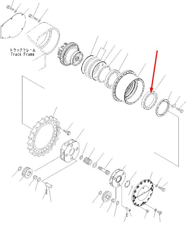208-27-71210 Роликовый подшипник редуктора хода Komatsu PC300, PC350