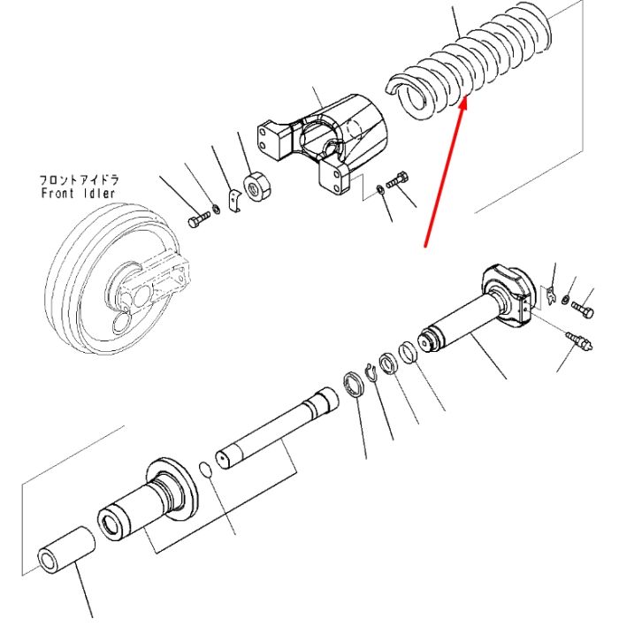 Komatsu 208-30-00130 Натяжитель гусеницы для PC400, PC450