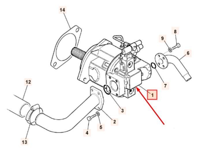 JCB 20/925353 Насос гидравлический в сборе Bosch Rexroth