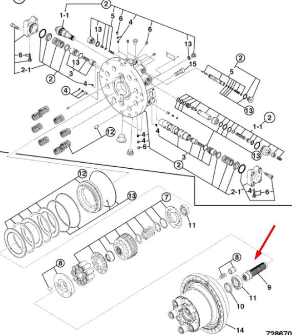 20/925674 Вал гидромотора хода на JCB JS200, JCB JS220