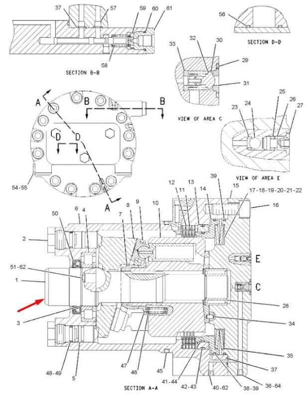 2095894 Вал гидромотора CAT 320D