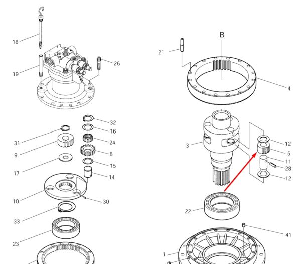2101-1006E Шестерня планетарная (сателлит) 2 DOOSAN SOLAR 250LC-V