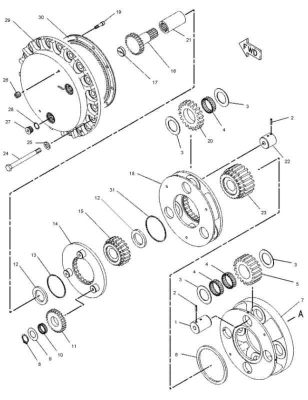 Сальник бортового редуктора 2134737 Caterpillar 325C, 330C даукон, уплотнение