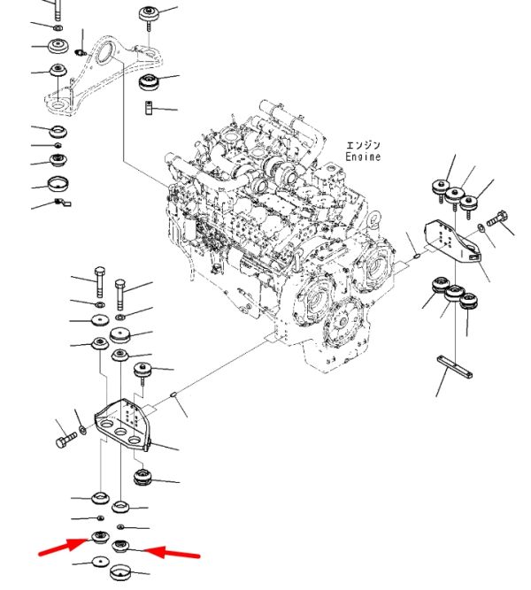 Komatsu 21N-01-11120 Подушка двигателя для PC1250, PC600