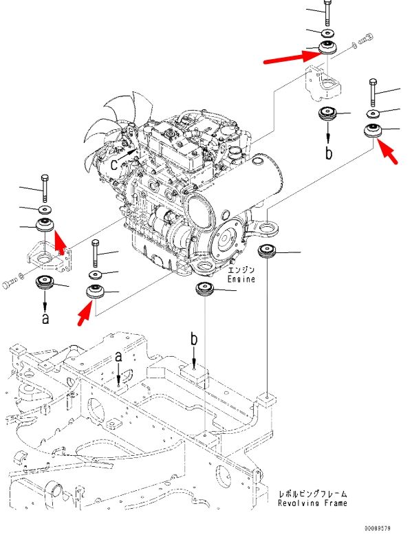 Komatsu 21U-01-31211 Подушка двигателя для PC30, PC35