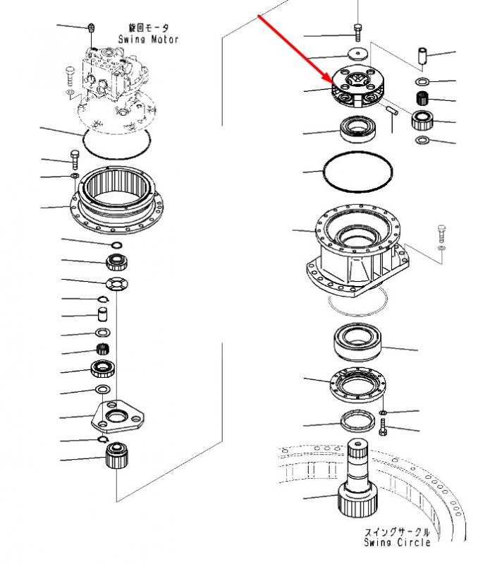 22U-26-21580 Вторая планетарная передача KOMATSU PC200-7/-8