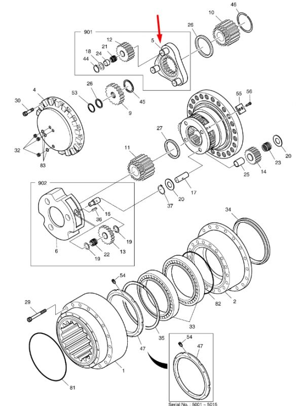 1.230-00009A Держатель сателлитов (треугольник) Doosan DX225LL