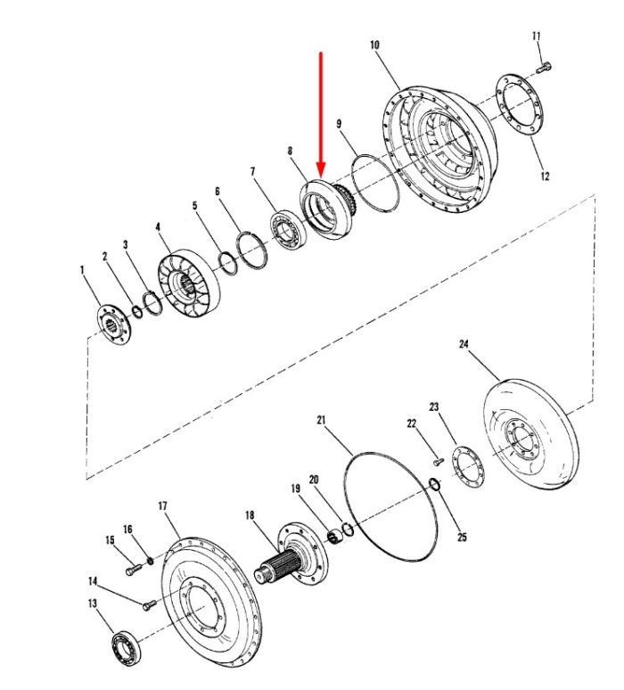 237232 Ступица ротора Dana Spicer C320, C330, C270, CL270, 28000, 32000