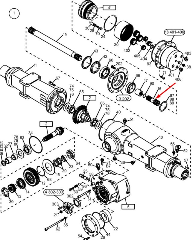 2809582 (20G-23-31130, 834470, 7003278) Вал-шестерня New Holland, Carraro Z14 M3