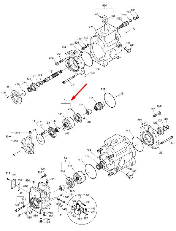 Блок и Распределительная шайба R Kawasaki K5V140 2924370-0668 Doosan