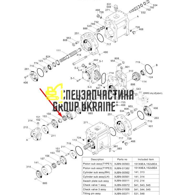 Пружина блока цилиндров K5V160 Kawasaki XJBN-00541 Handok