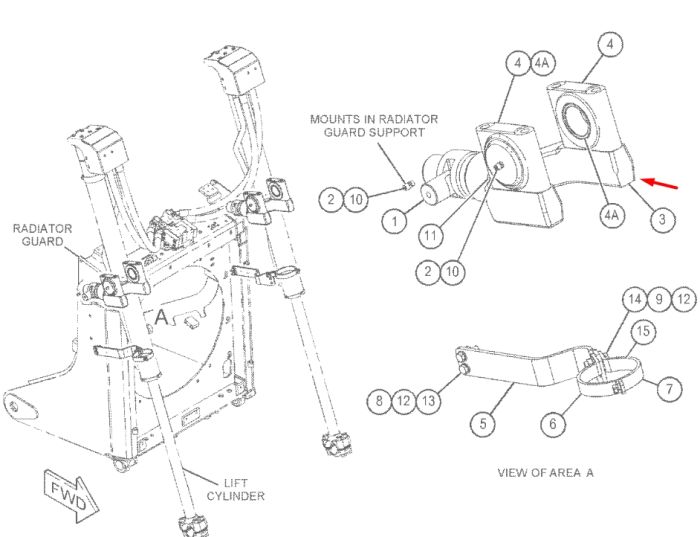 Caterpillar 299-5344 Вилка циліндра для D6R, D6H, D6T