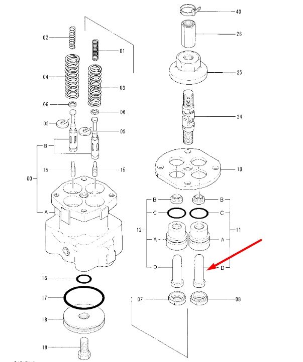 Hitachi 3058791 (3058790, 4276152, a810025, 9108066, 3051298) Толкатель джойстика для EX100
