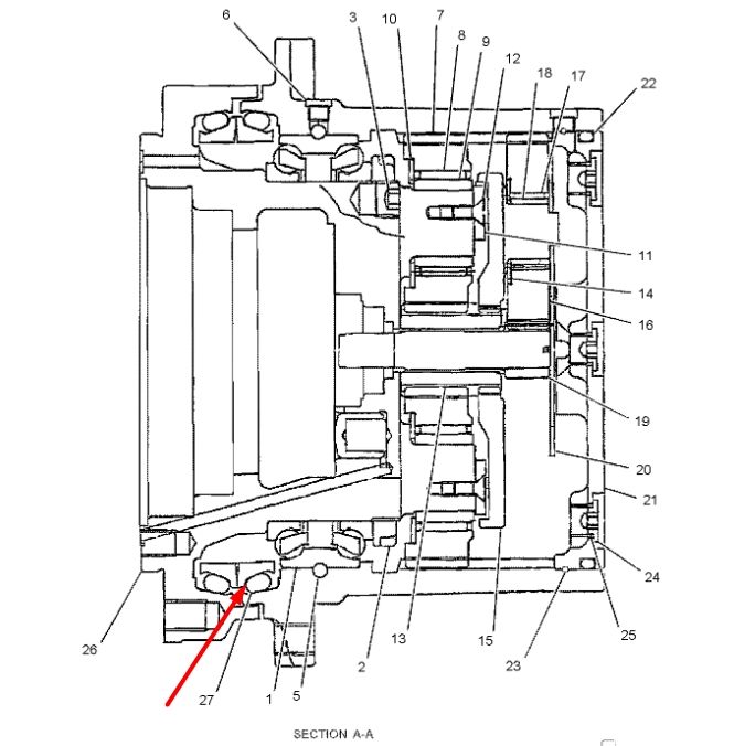 Сальник бортового редуктора 309-9249 даукон, уплотнение CAT 304C CR