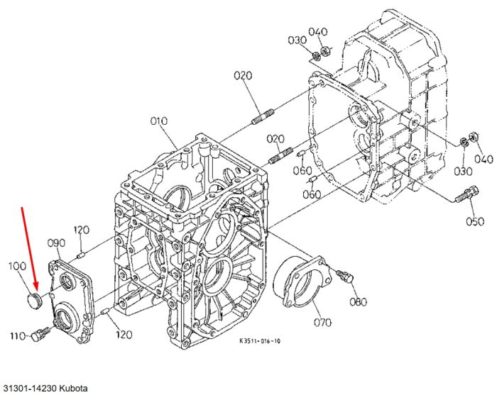 Kubota 31301-14230 Смотровое стекло уровня масла для F2560