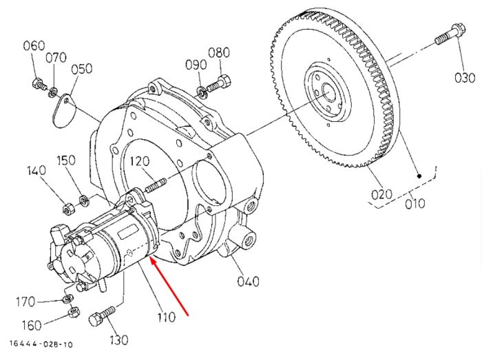 Kubota 34070-16800, 34070-16803 , 34070-16804, 128000-8460, 34070-16081 Стартер для D1302, D1703