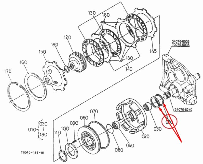 Kubota 34076-61550 Уплотнительное кольцо для GL220, GL240