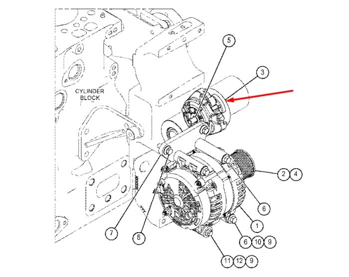 Caterpillar 3441722 Натяжитель ремня для 320, 323