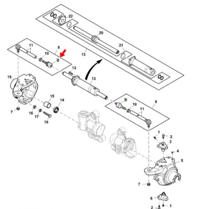 Шарнир рулевой тяги CARRARO 350878, VOE11988157, CA0350878, 6194904M91, S06/41648