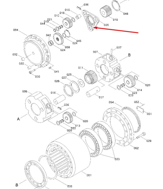 3550BX067-05 Планетарная передача редуктора HYUNDAI R290LC-3