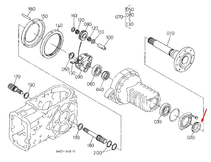 Kubota 1-1005 Сальник кассетный 55*80*19 для BE1100E