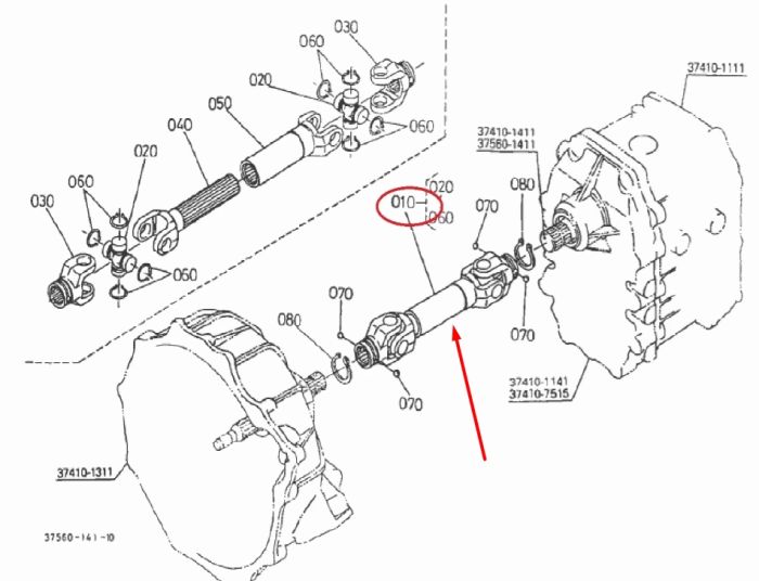 Kubota 37410-13714 Кардан в сборе для V1405, V1505