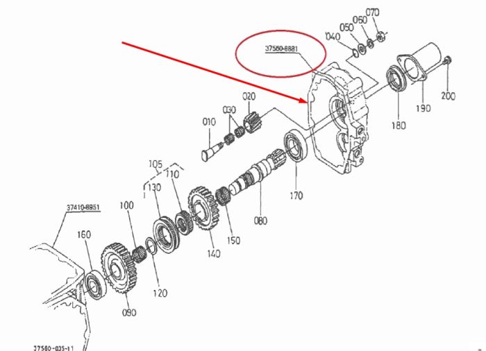 Kubota 37560-88810 Крышка ВОМа