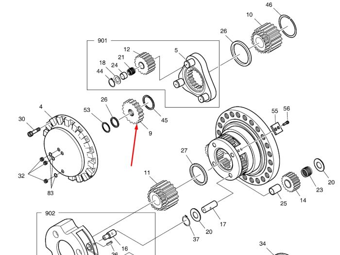 404-00080 Шестерня редуктора поворота Doosan DX300LL
