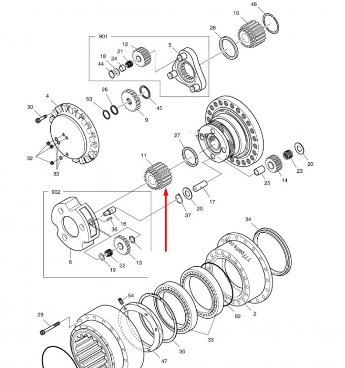 404-00082A Солнечная шестерня Doosan DX225LL