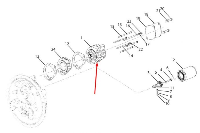 4212354 (246495) Масляный насос КПП Dana Spicer T12000 / VDT12000