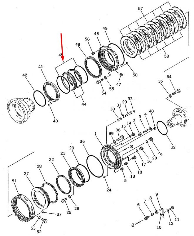 Сальник бортового редуктора 425-33-00110 Komatsu WA500 даукон, уплотнение